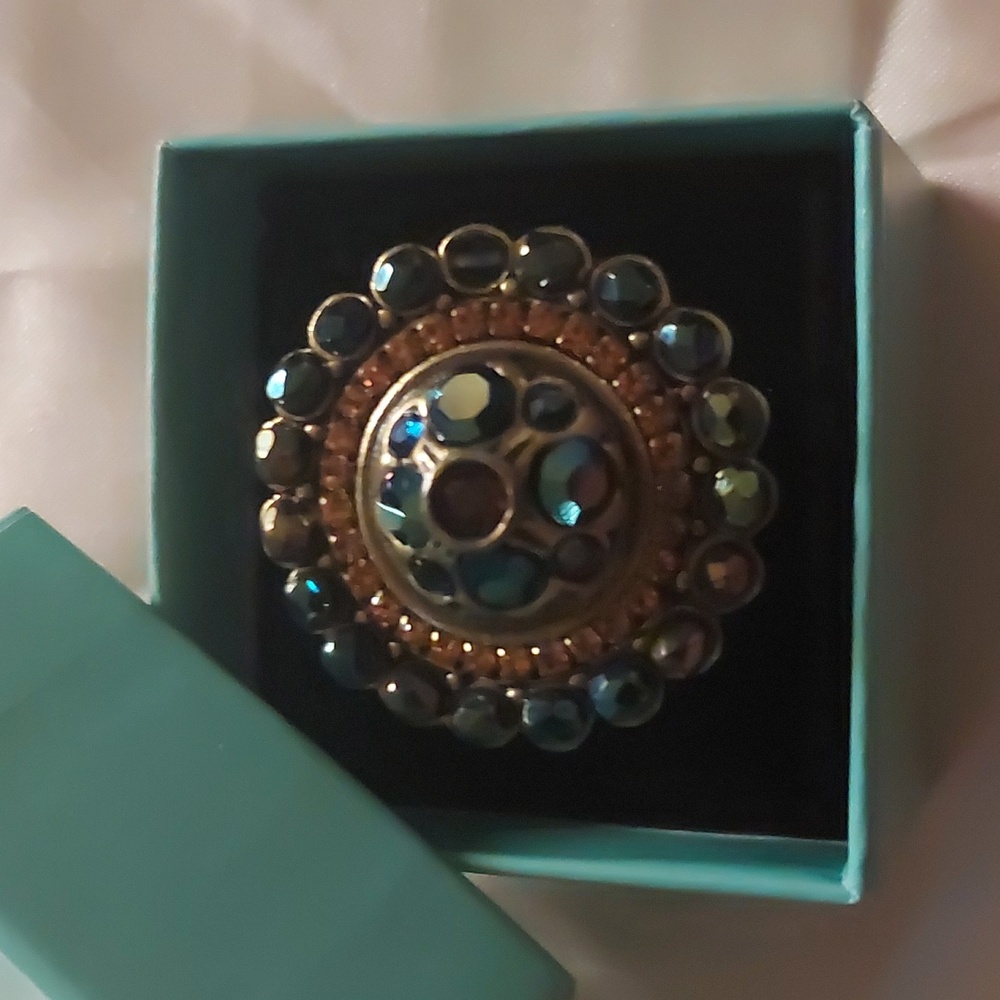 Vintage Gold and Blue Statement Ring